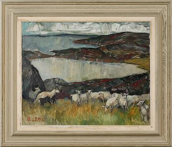 HUGO LEPIK, olja på duk, signerad.