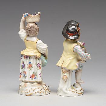Two Meissen porcelain figurines, 20th Century.