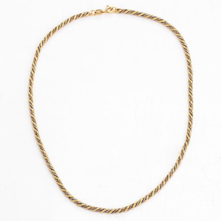 A 14K white and yellow gold Cordell necklace,  Finnish import marks.
