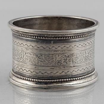 A collection of silver napkin rings, mostly England, Denmark (46 pieces).