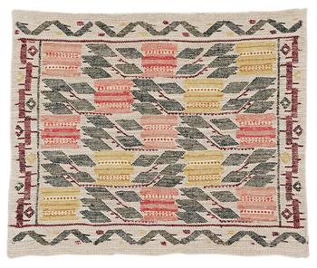 777. TEXTILE/CUSHION. "Kapten Kristi". Inplock på linnebotten. 56 x 66,5 cm. Designed by Märta Måås-Fjetterström.