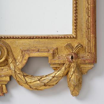 A Gustavian giltwood mirror by J. Åkerblad (master in Stockholm 1758-99).