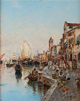 Wilhelm von Gegerfelt, Venetian Canal Scene.