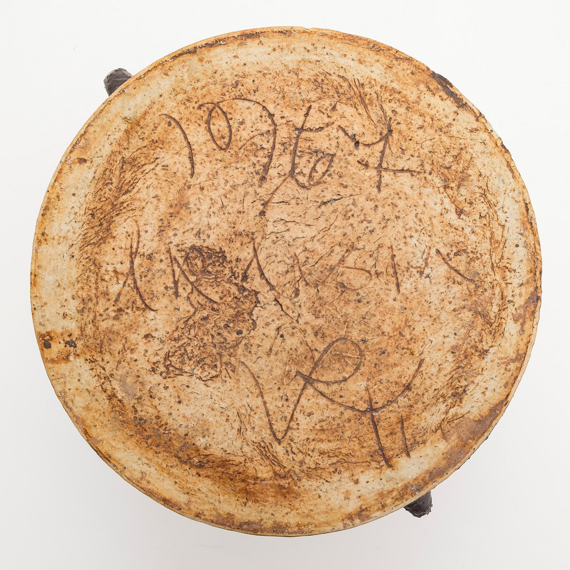 Raija Tuumi, skål, stengods, signerad RT Arabia 1967.