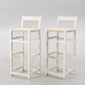 John Kandell, Bar stools, a pair, "Schablon", Källemo, late 20th century.