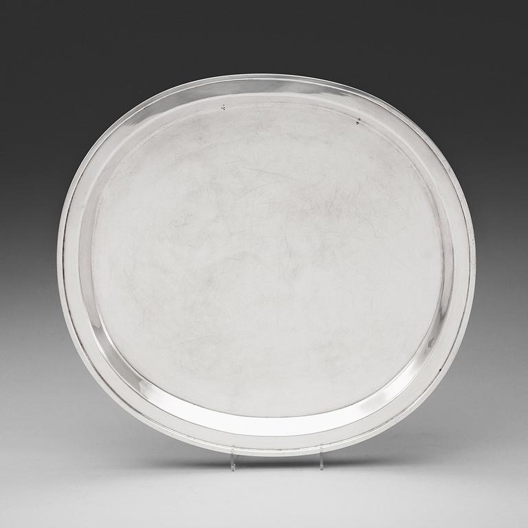 A Sigurd Persson silver tray, Stockholm 1969, silversmith Johann Wist.