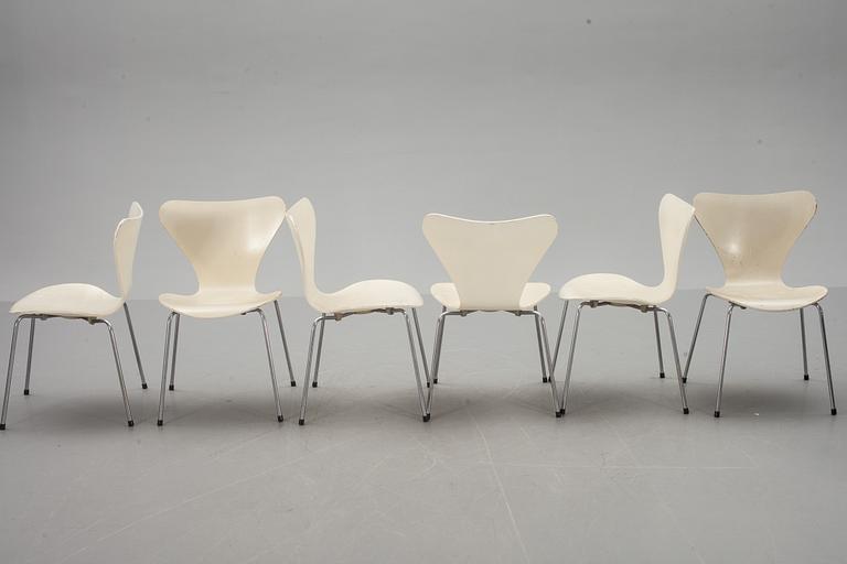 STOLAR, 6 st, "Sjuan", Arne Jacobsen, Fritz Hansen.