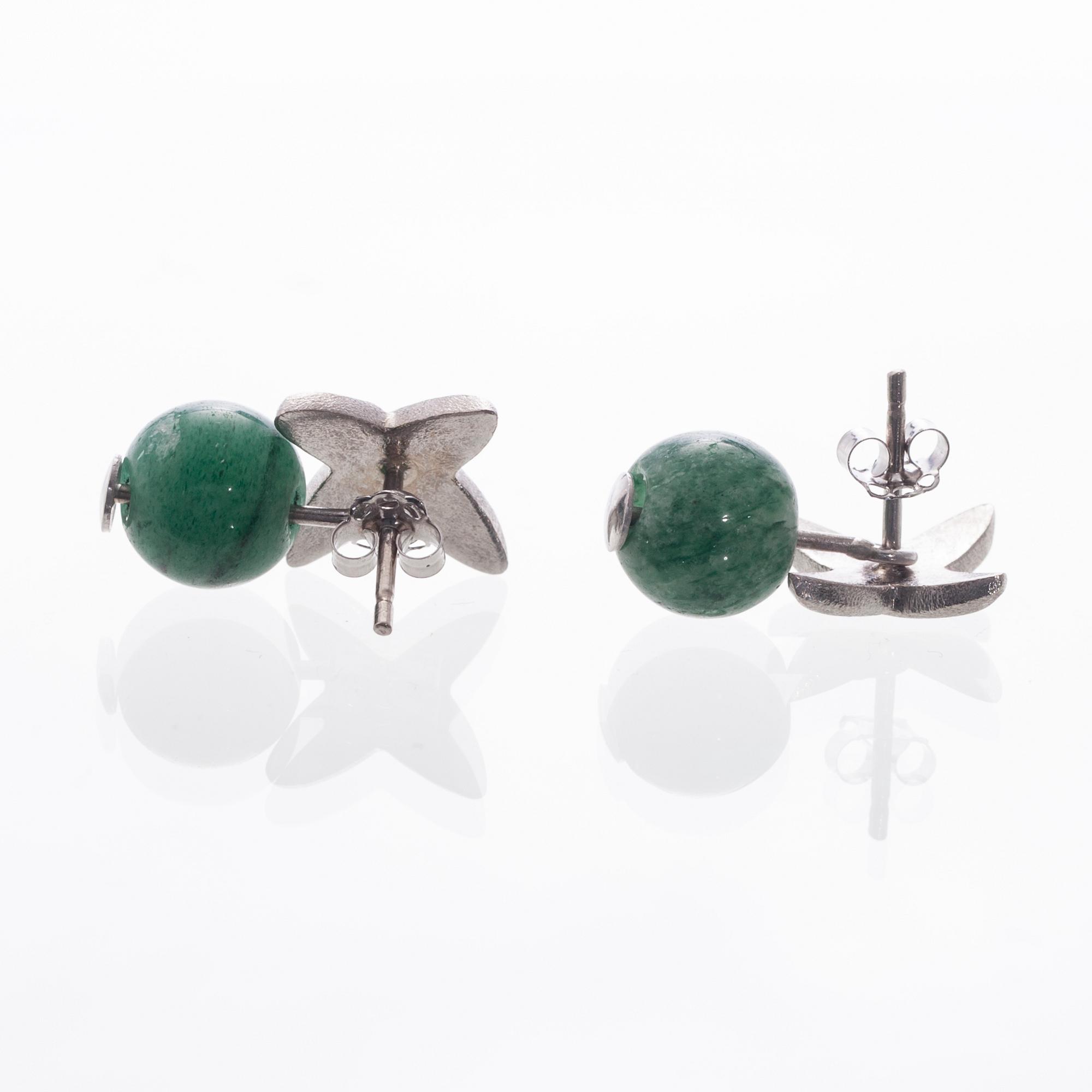 KORVAKORUT, aventuriinikvartsi, 14K valkokultaa.