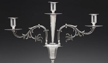 A pair of Swedish 18th century candlesticks, marks of Arvid Floberg, Stockholm 1794.