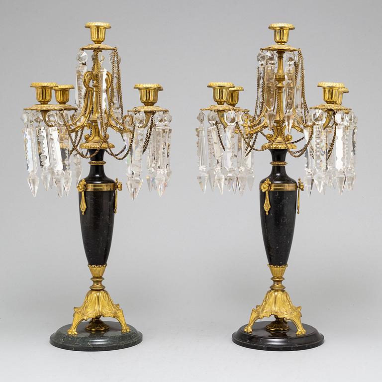 A pair of candelabra, ca 1900.