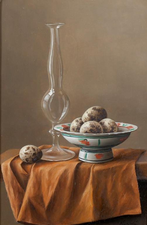 Nadine Lundahl, Still Life with Quail Eggs.