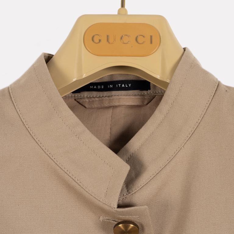 Gucci, a beige cotton jacket, Italian size 40.