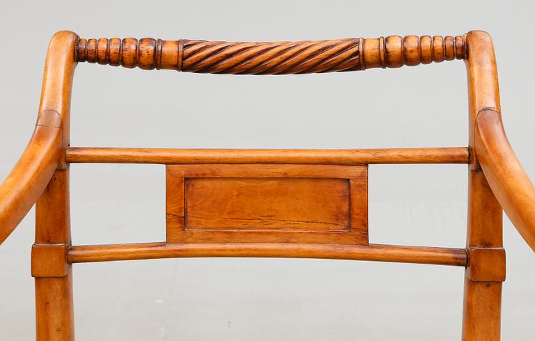 KARMSTOLAR, 1 par, senempire, 1800-talets mitt.