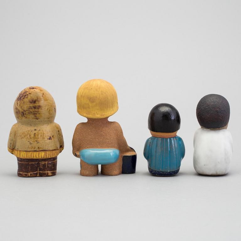 A set of eight stoneware sculptures " All världens barn"  by Lisa Larson, 1974-75.