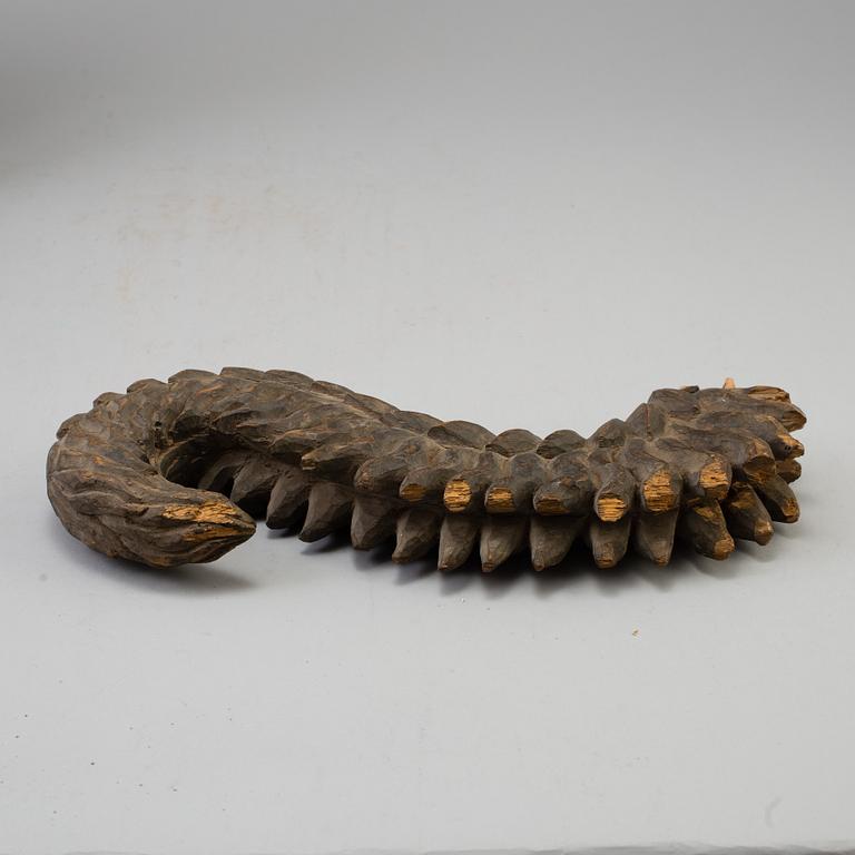 A wooden mythical beast, Southeast Asia, early 20th Century.