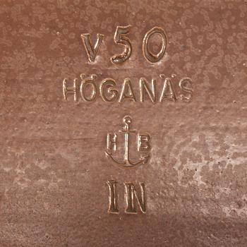 HANDFAT/VASK, saltglaserat stengods, "V50", Höganäs, 1900-talets första hälft.