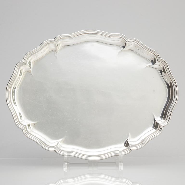 A Danish Rococo-Style Silver Tray, Copenhagen 1916.