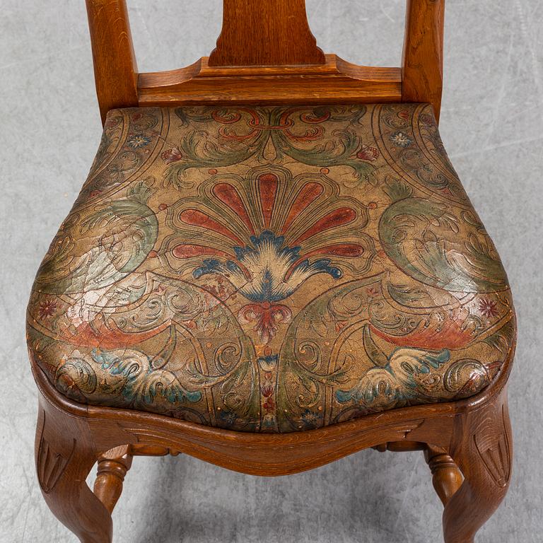 A set of six rococo style chairs, early 20th century.