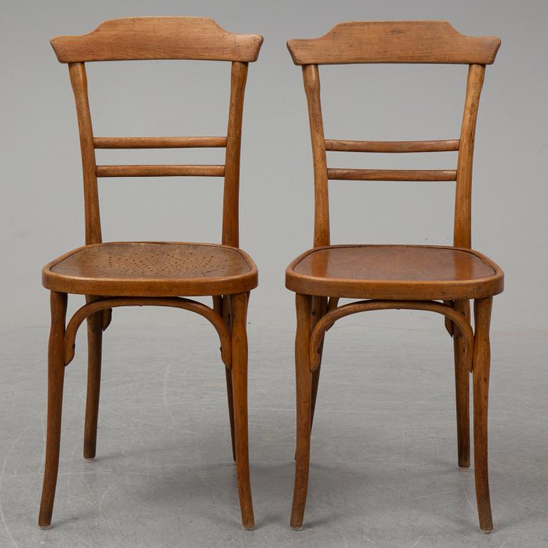 Eight early 20th Century chairs by Kohn, Vienna, Austria.