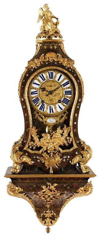 A French early 18th century bracket clock, marked J. Mornand A Paris.