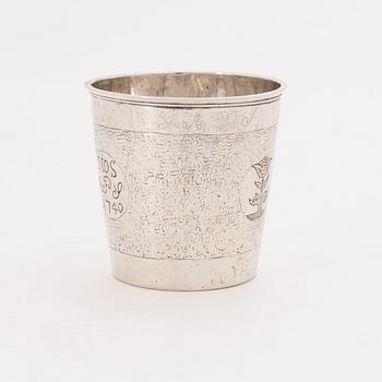 A baroque silver beaker, circa 1740, propably Norway.