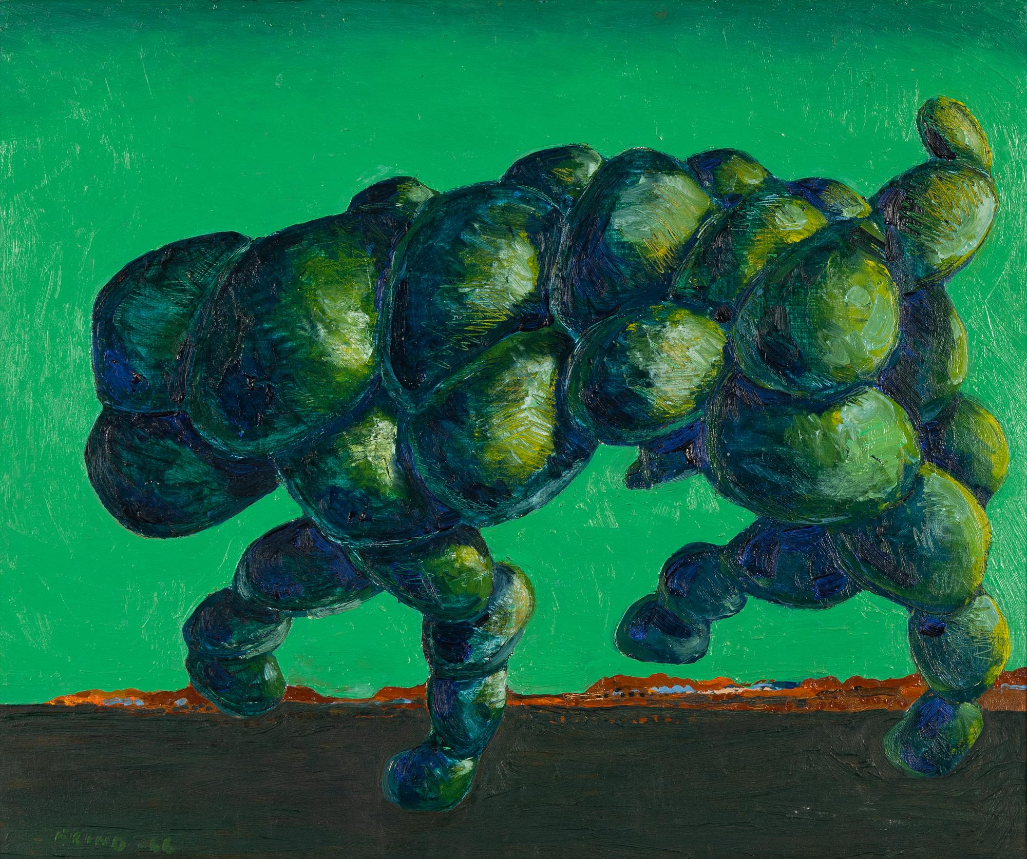 Folke Lind, olja på pannå, signerad och daterad -66.