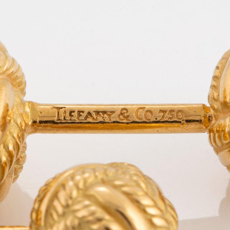 A pair of Tiffany & Co 18K gold cufflinks designed by Schlumberger.