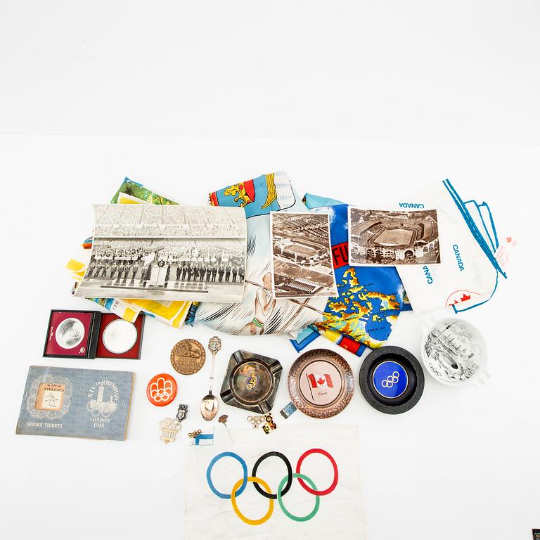 A collection of Olympiad memorabilia.