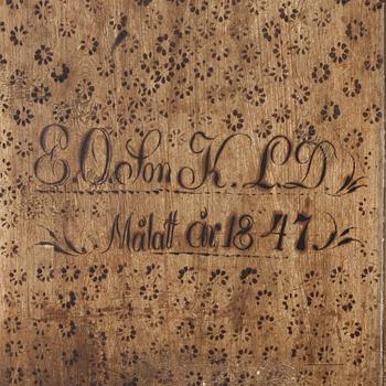 A painted cabinet, Värmland, dated 1847.