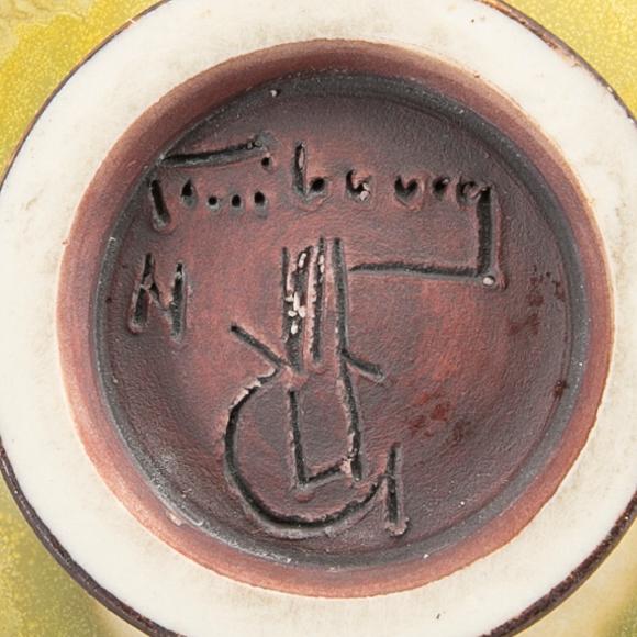 BERNDT FRIBERG, vas, klotformad med gul glasyr, keramik, Gustavsberg.