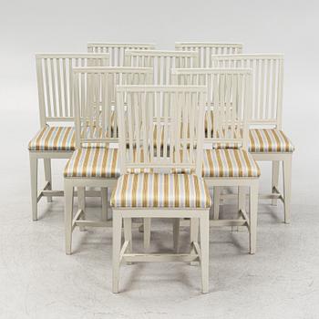 Eight Swedish provincial chairs, first half of the 19th century.