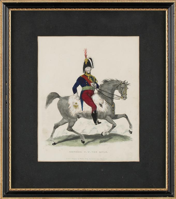 GRAFISKA BLAD, 2 st, handkolorerade, 1800-tal.