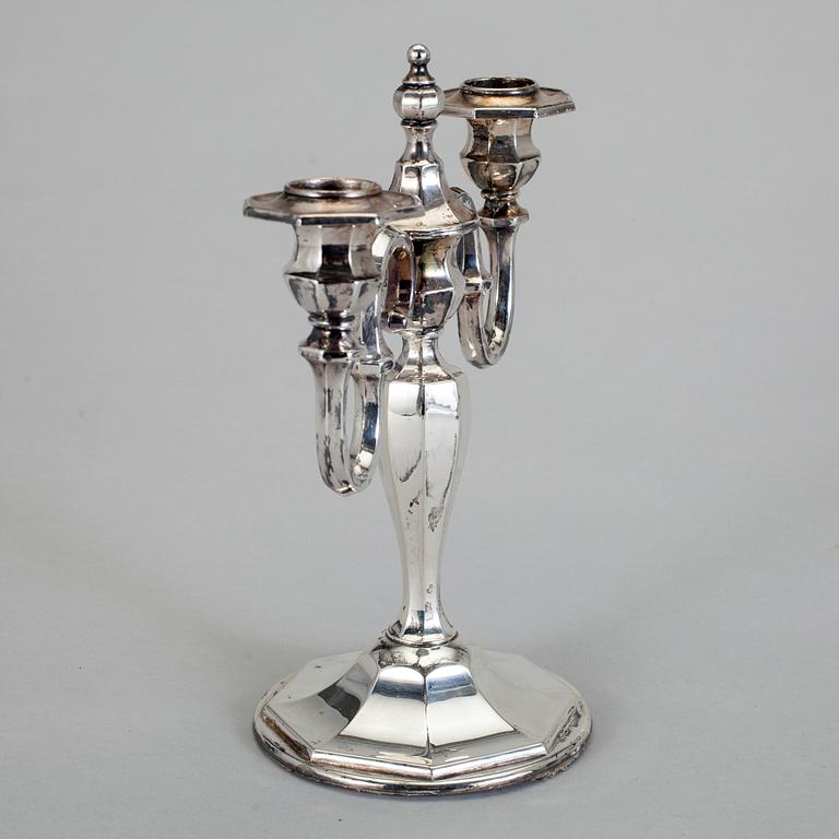 KANDELABER, silver, Oscar Sjögren, Göteborg 1929.