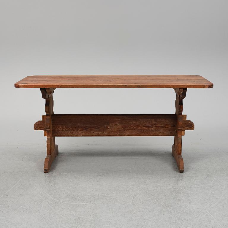 A pine table, 19th Century.