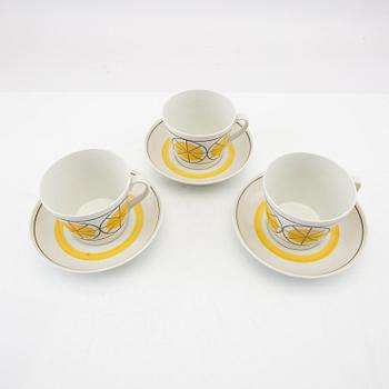 Arthur Percy, tekoppar 3 st "Fortuna" Uppsala Ekeby 1950/60-tal.