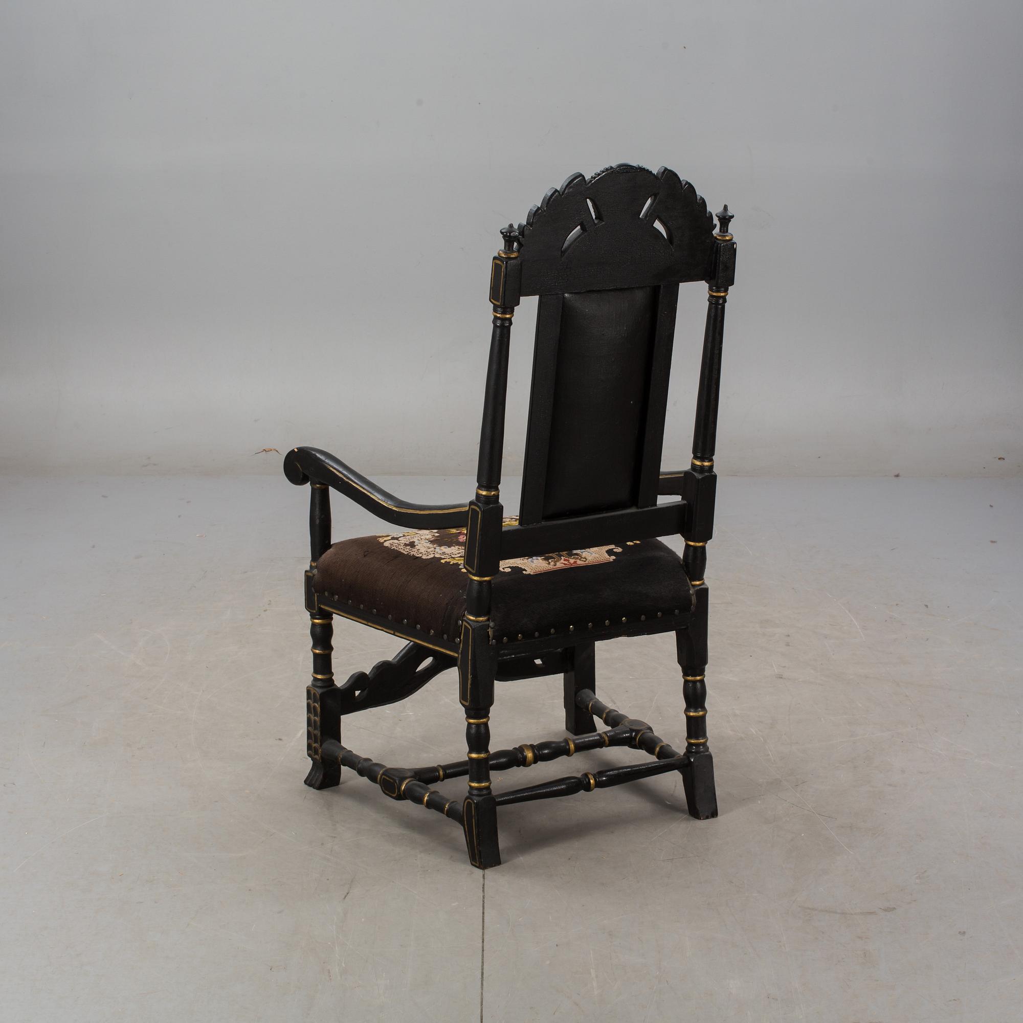 KARMSTOL, barockstil. 1800/1900-tal.