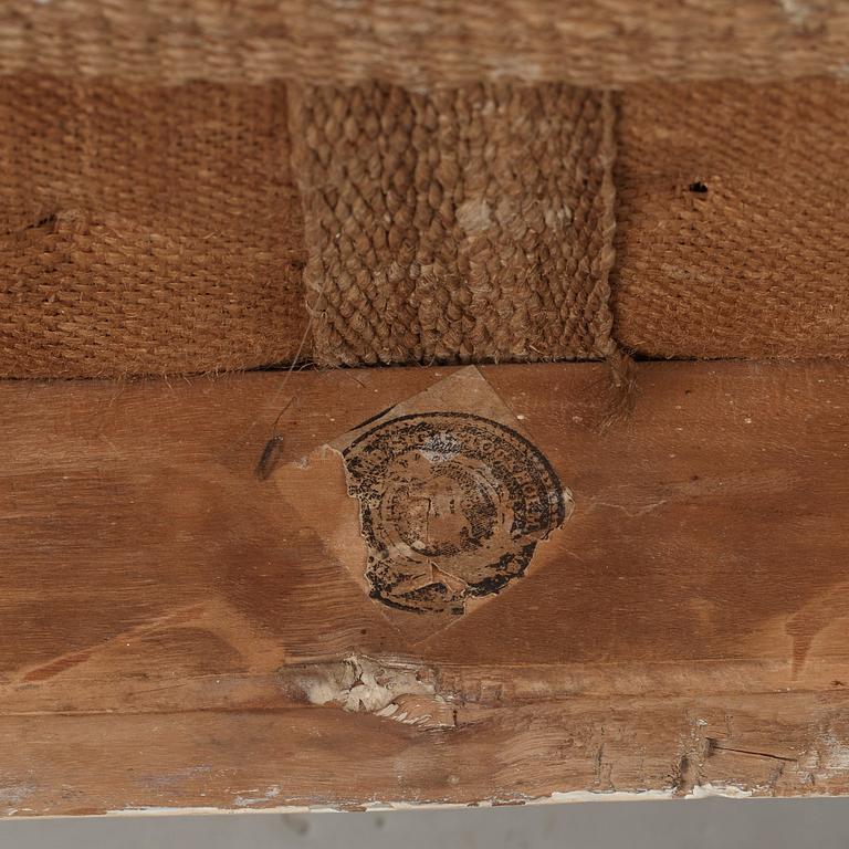 A pair of late Gustavian armchairs by E Öhrmark, master 1777.