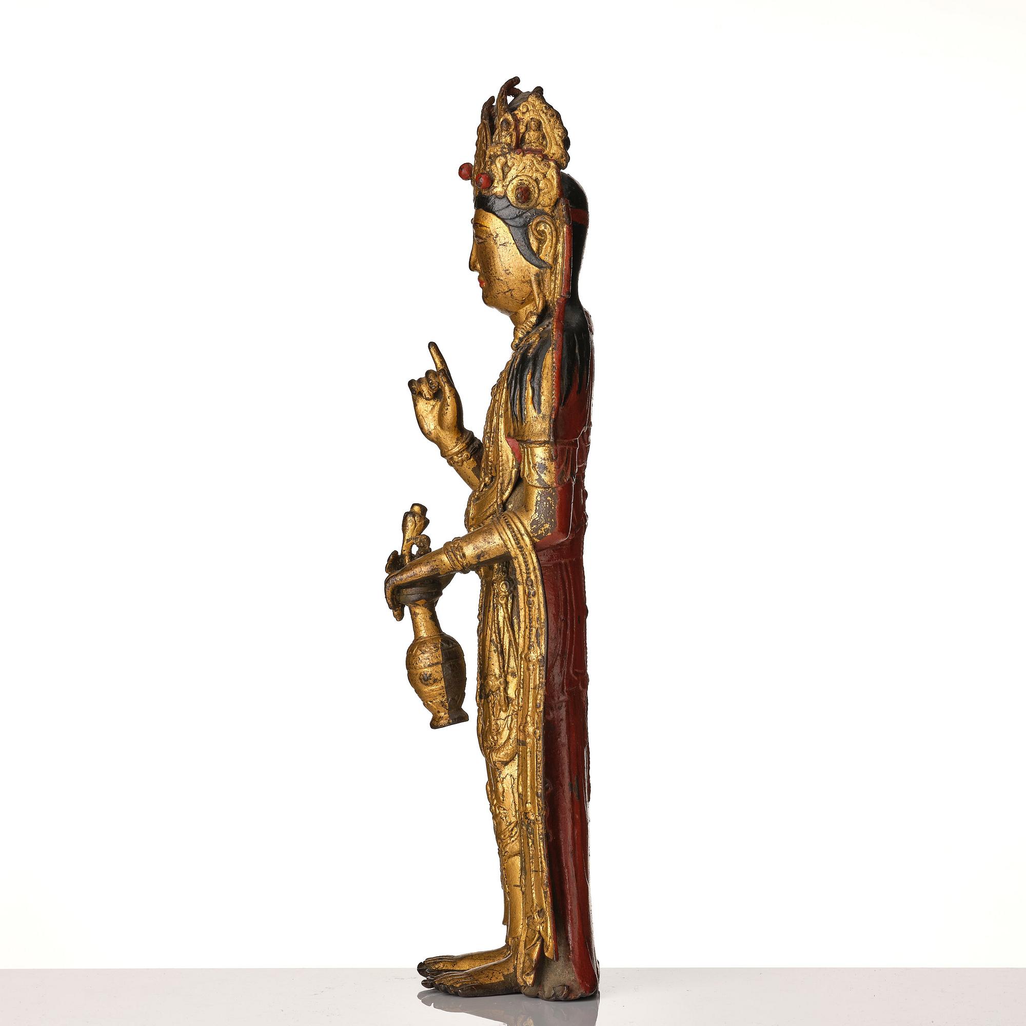 Stående Avalokiteshvara, brons. Möjligen Korea.