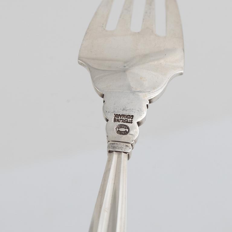 A Danish Silver Cutlery, 'Acorn', Johan Rohde,  Georg Jensen (40 pieces).