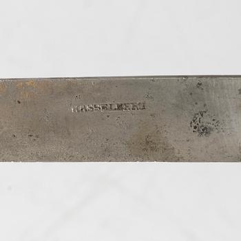 A three piece silver travel cutlery set in case, mark of Johan Carlsson, Norrköping 1833-34.