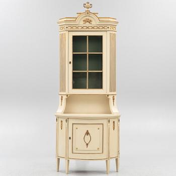 Corner cabinet, circa mid-20th century, Gustavian style.