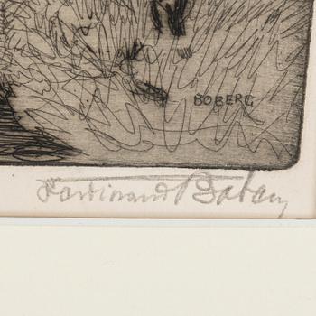 FERDINAND BOBERG, etching, signed.