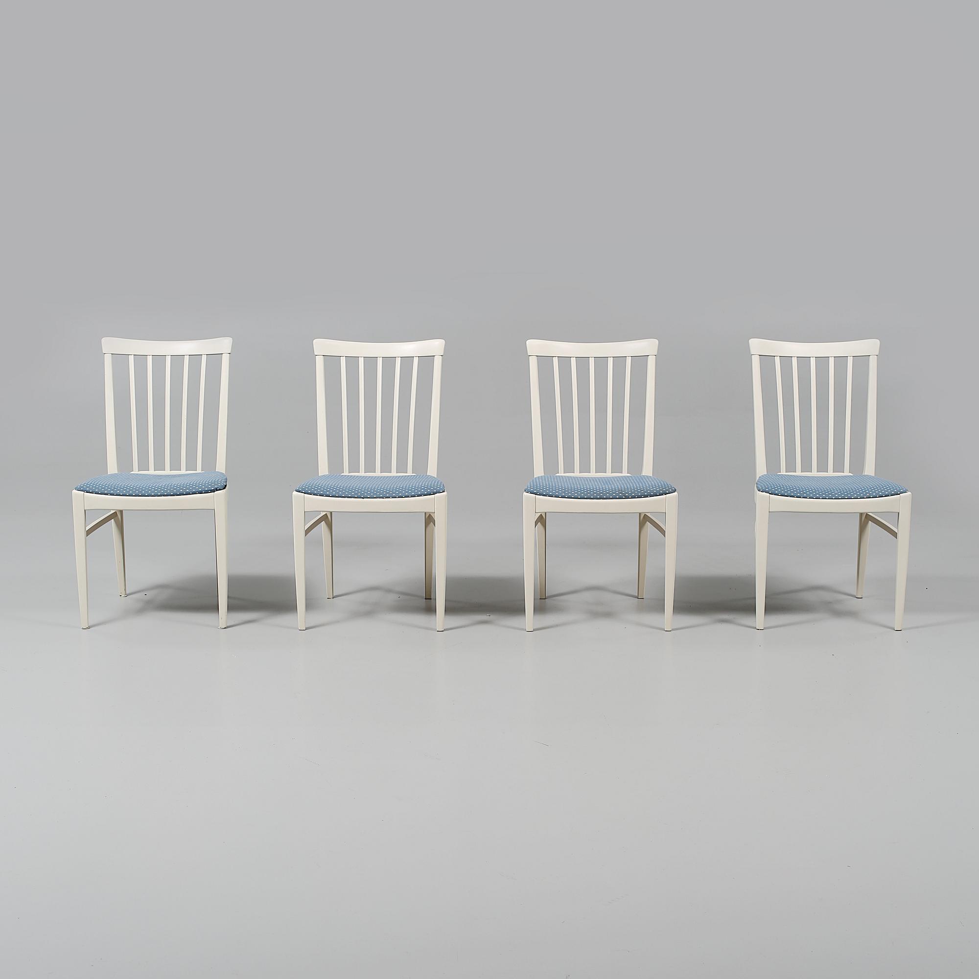 STOLAR, 4 st, "Herrgården", Carl Malmsten, Bodafors, delvis daterade 1964.