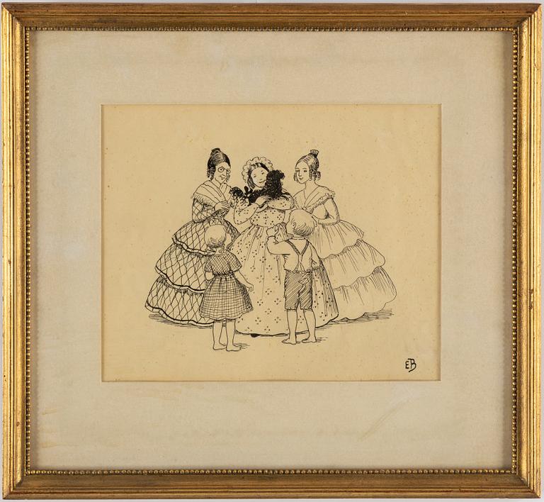 ELSA BESKOW, ink on paper, signed.