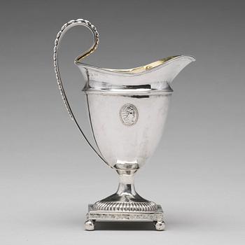 A Swedish 18th century parcel-gilt silver cream-jug, mark of Anders Dunderberg, Gavle 1795.