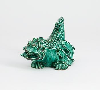 A Wilhelm Kåge stoneware figure of a dragon puppy, Gustavsberg circa 1940.