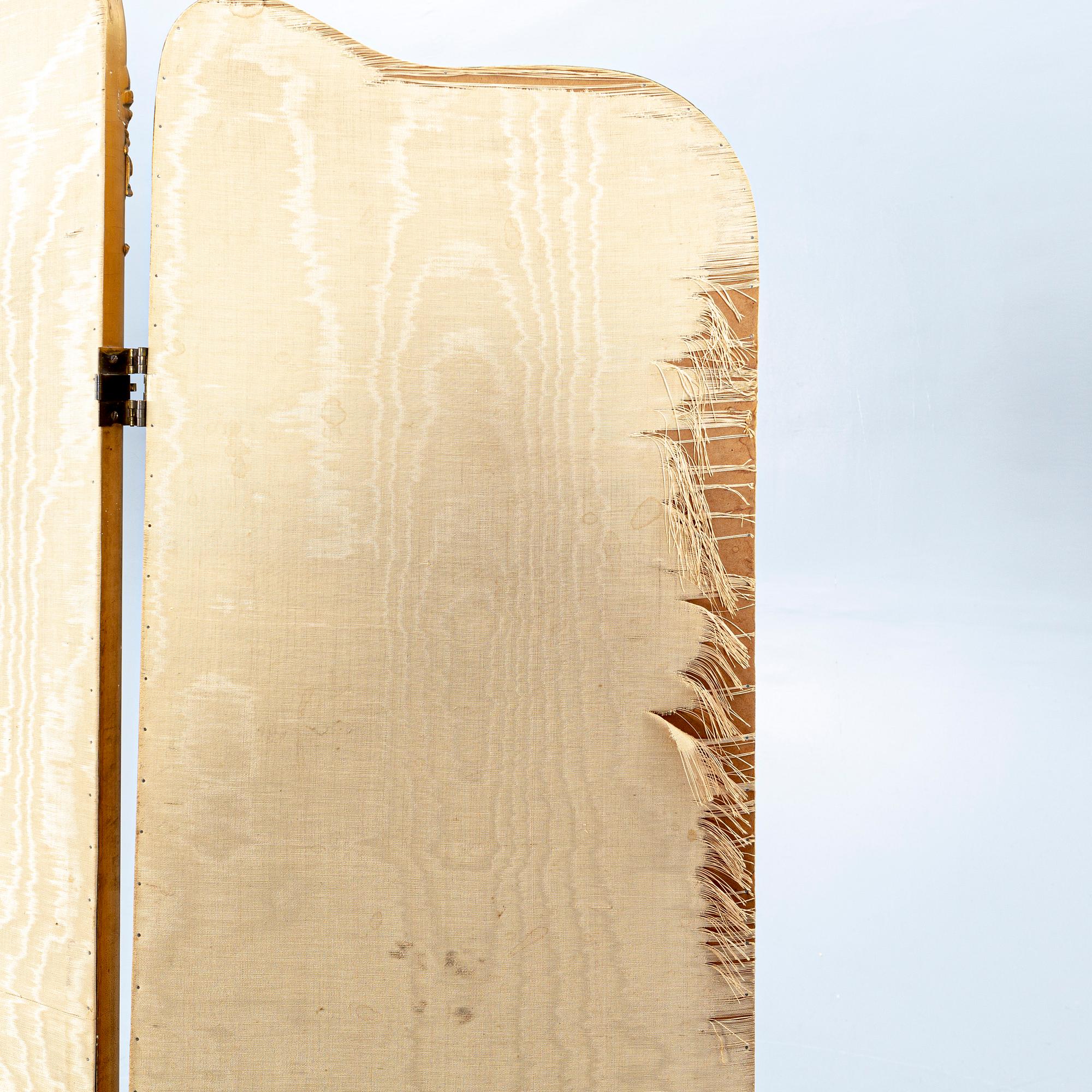 A Louis XV style folding screen around 1900.