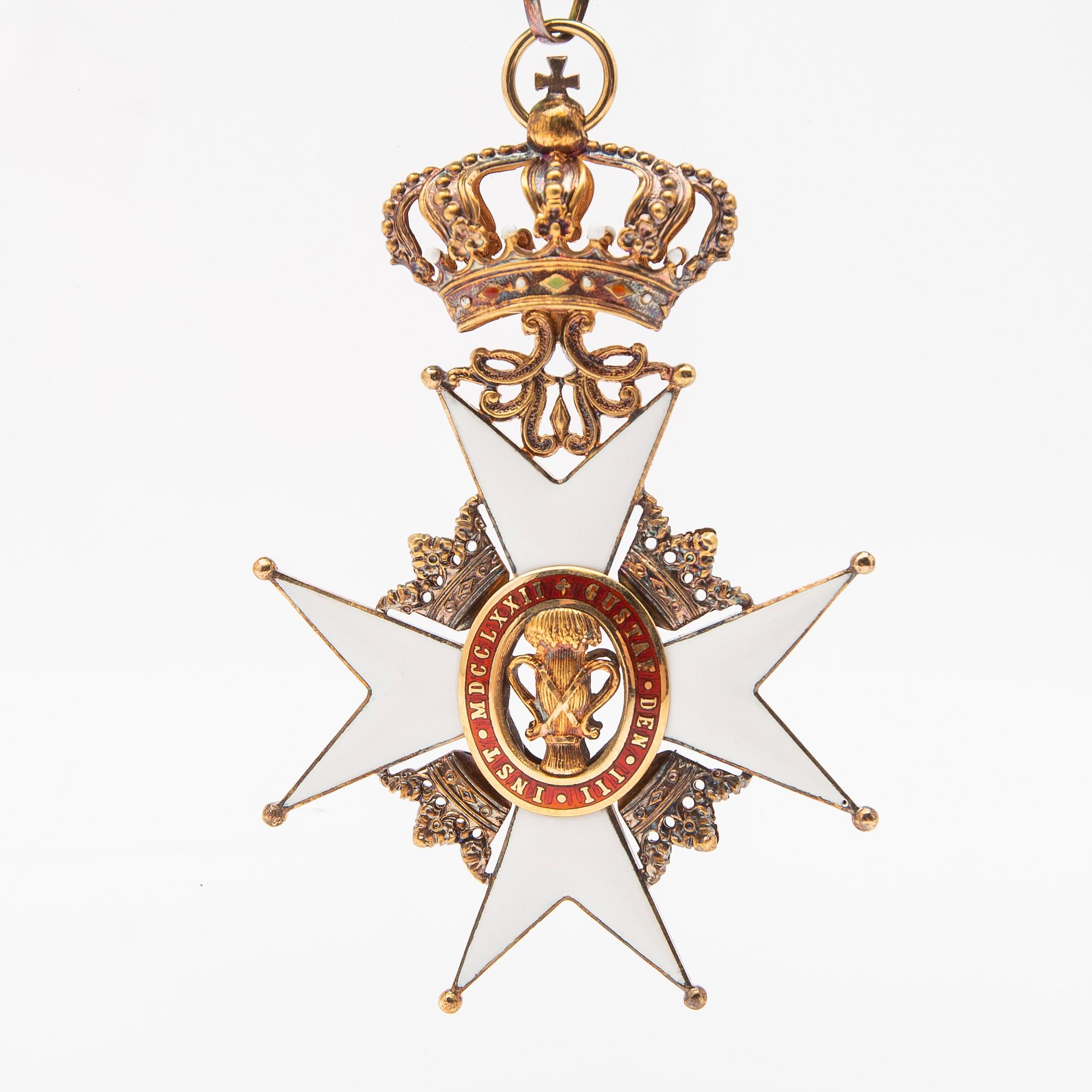 Sweden, knight's badge, gold 18k. CF Carlman, Stockholm, 1952.
