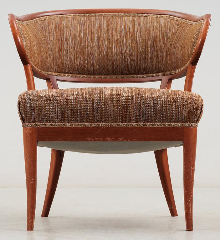 A Carl Malmsten mahogany easy chair 'Jonas Love', Sweden.