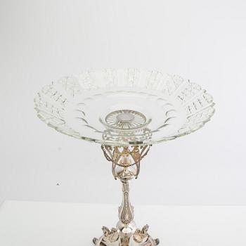 Essay bowl Neoclassical style first half of the 20th century, silver plate and glass.